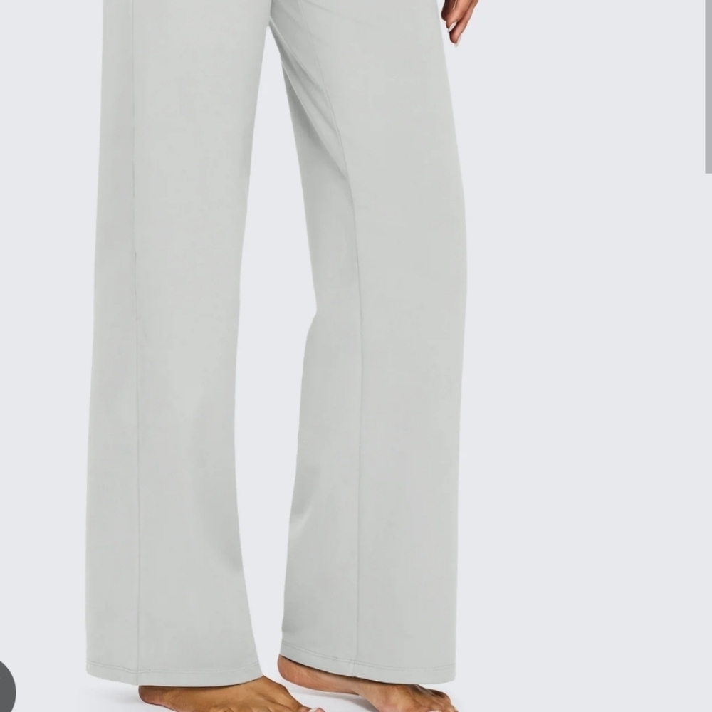 G4FREE Loose High Waisted Business Casual Stretchy Gray Wide-Leg Pants Travel XL - Picture 2 of 8